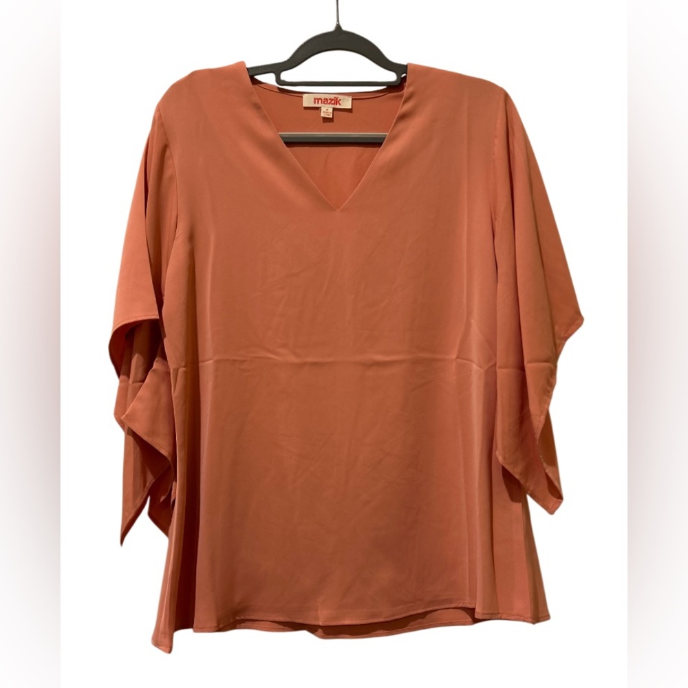 Mazik Terracotta V-Neck Blouse